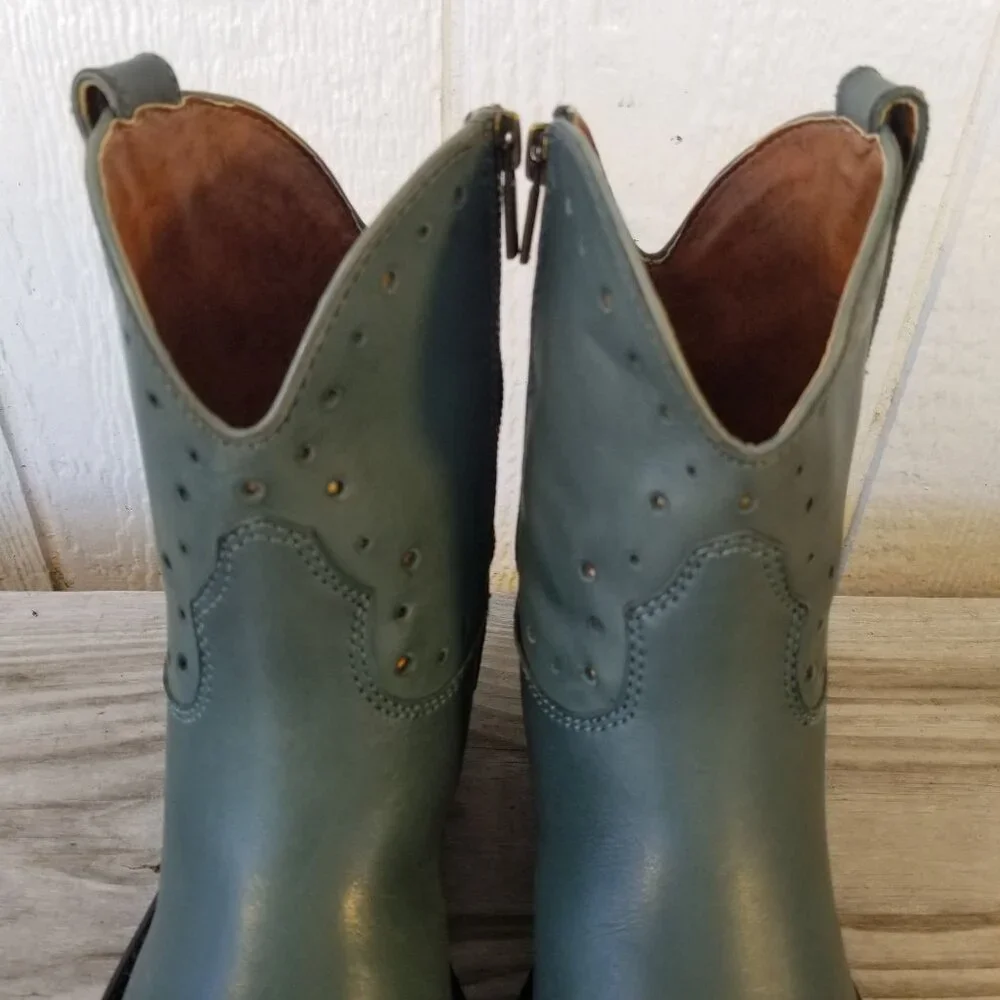 Lucky Brand Ltd Ed Chantel X Womens Dark Teal Leather Bootie 7.5 M